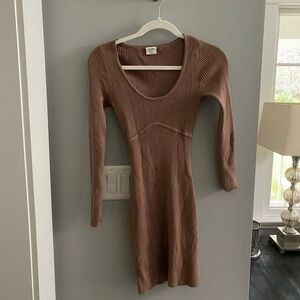 Abercrombie & Fitch Brown Ribbed Mini dress